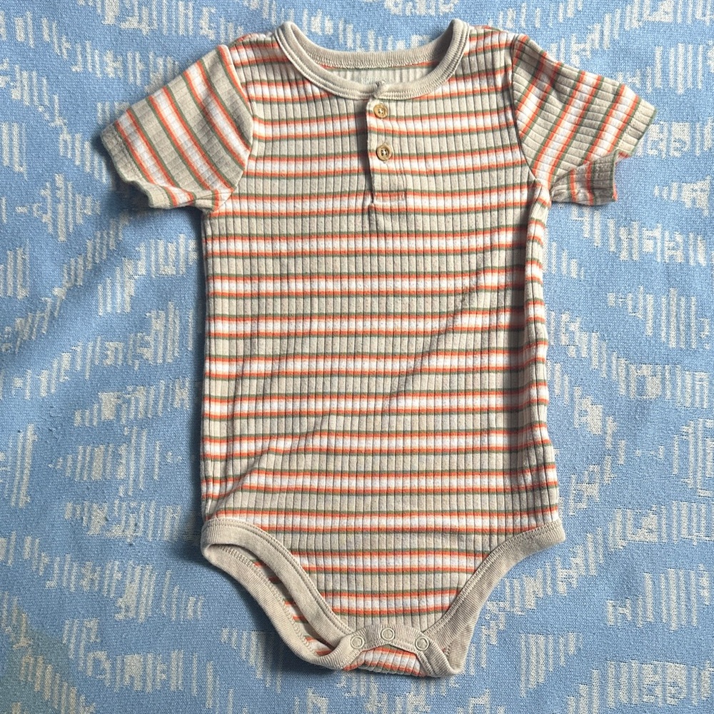 Garanimals Orange and Gray Striped Bodysuit